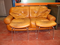 Lederen vintage tweezit - afbeelding 8 van  8