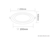 Led.paneel . blauw/wit . 24w (18w + 6w) . aan/uit (x20) - afbeelding 3 van  5