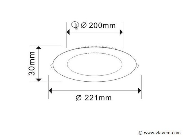 Led.paneel . inbouw rond . 18w . 6500k . koud wit (15) - afbeelding 3 van  4