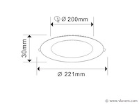 Led.paneel . inbouw rond . 18w . 6500k . koud wit (15) - afbeelding 3 van  4