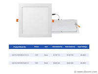 Led.paneel . vierkant inbouw . 18w . 6500k . koud wit (x15) - afbeelding 4 van  4