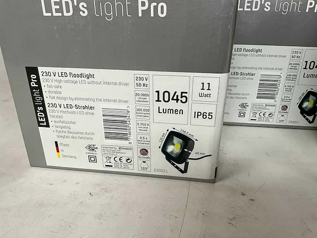 Led’s light pro bouwlamp 230v 1045 lumen (3x) - afbeelding 2 van  4