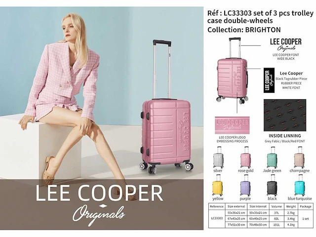 Lee cooper - handbagage - reiskoffer - afbeelding 5 van  5