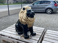 Leeuw zit h70cm zwart/goud - afbeelding 1 van  2
