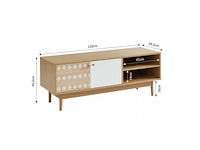Leika tv-meubel wit en eikenhout effect 2 deuren 120cm - afbeelding 5 van  7
