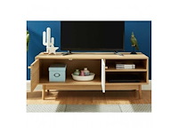 Leika tv-meubel wit en eikenhout effect 2 deuren 120cm - afbeelding 6 van  7