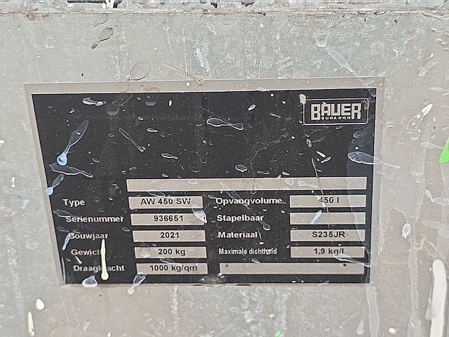 Lekbak bauer aw 450 sw - afbeelding 3 van  4