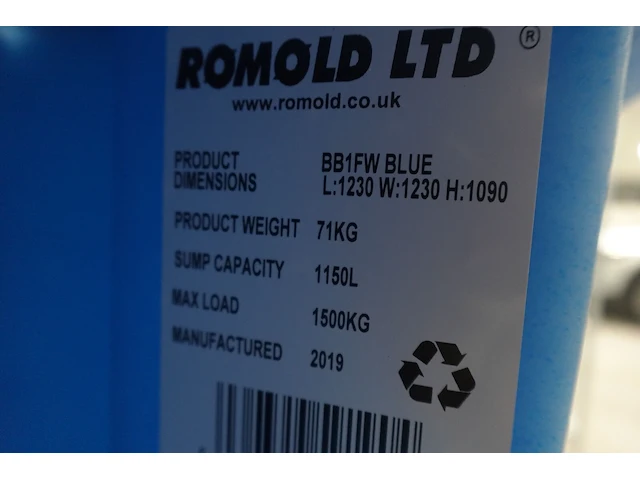Lekbak voor 1 ibc container romold - afbeelding 3 van  3