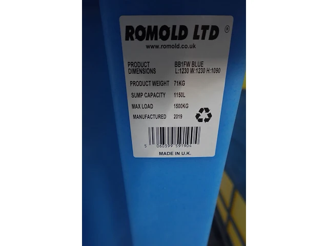 Lekbak voor 1 ibc container romold - afbeelding 3 van  4