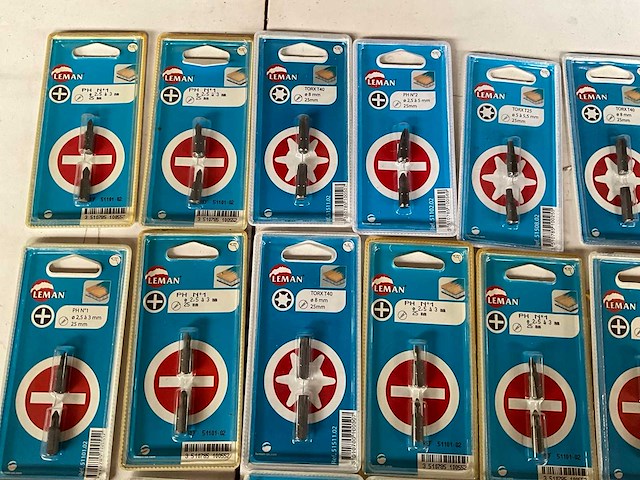 Leman diverse schroefbits in blister verpakking (48x) - afbeelding 1 van  5
