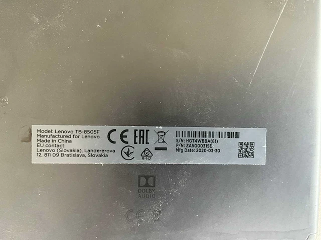 Lenovo - tb-850 sf - tablet - afbeelding 3 van  4