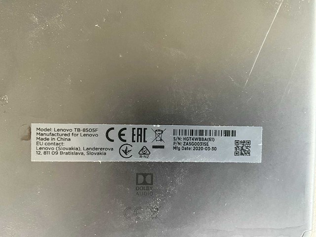 Lenovo - tb-850 sf - tablet - afbeelding 3 van  4