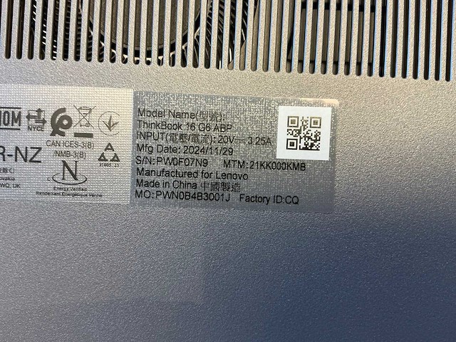 Lenovo thinkbook 16g6 laptop - afbeelding 3 van  3