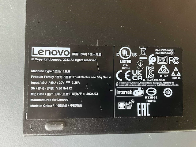 Lenovo thinkcentre 12ln desktop mini pc - afbeelding 6 van  7