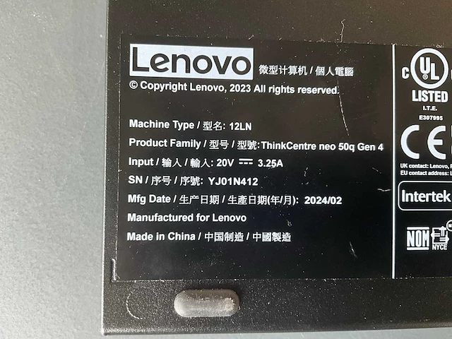 Lenovo thinkcentre 12ln desktop mini pc - afbeelding 7 van  7