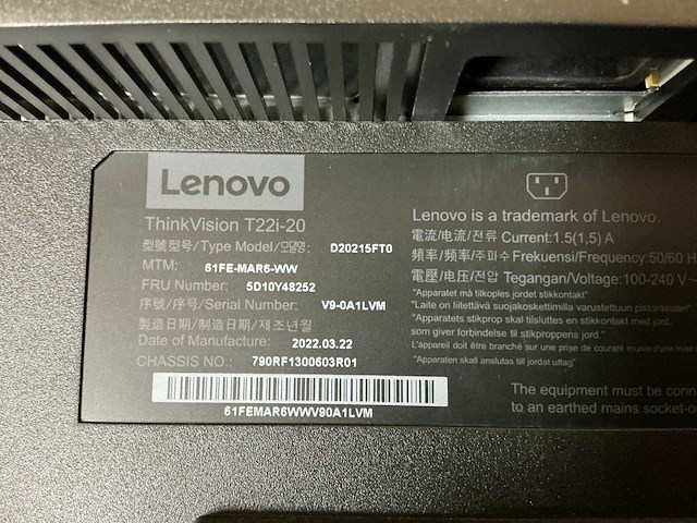 Lenovo thinkvision d20215fto monitor (3x) - afbeelding 11 van  11