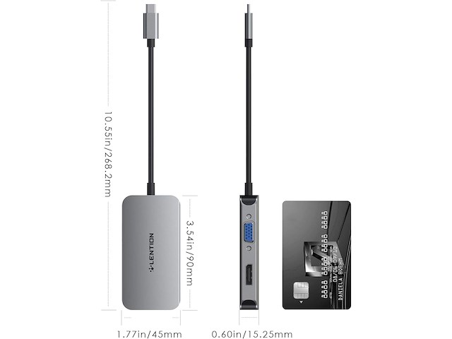 Lention usb-c-hub - afbeelding 2 van  7
