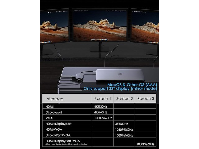 Lention usb-c-hub - afbeelding 3 van  7