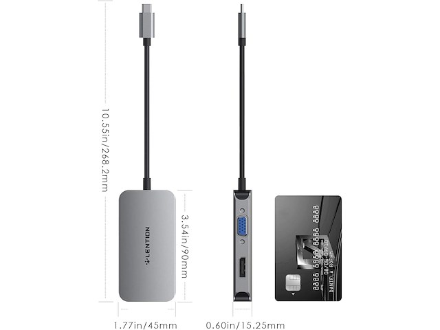 Lention usb-c-hub - afbeelding 2 van  7