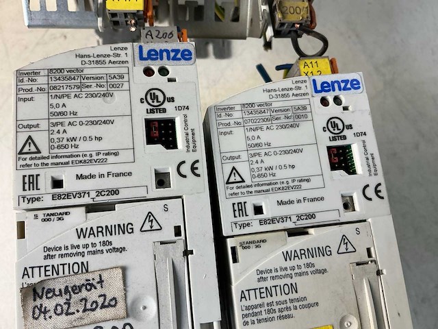Lenze e82ev371_2c200 frequentieregelaar (4x) - afbeelding 4 van  5