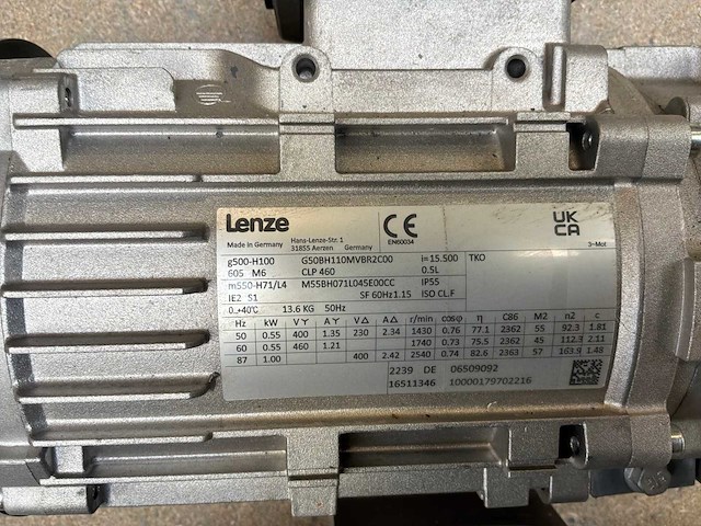 Lenze g500-h100 motorreductor (2x) - afbeelding 8 van  9