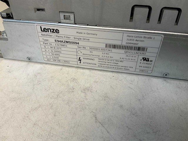 Lenze l-force e94ashe0044 single drive highline frequentieregelaar - afbeelding 3 van  12