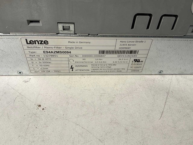 Lenze l-force e94ashe0044 single drive highline frequentieregelaar - afbeelding 2 van  10
