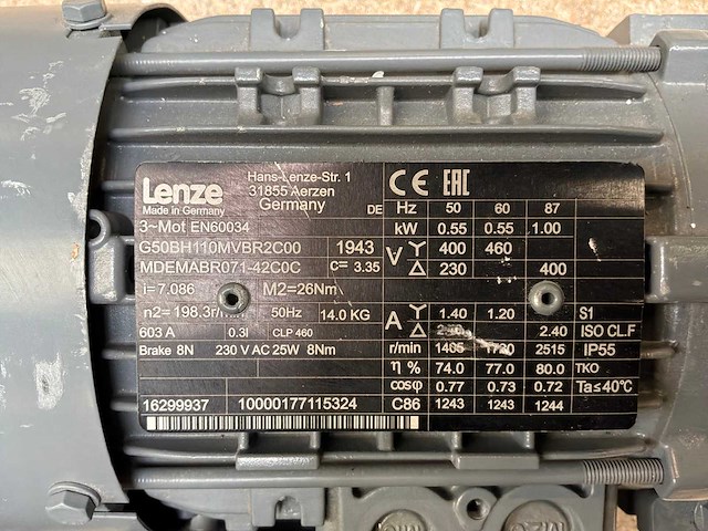 Lenze mdemabr071-42c0c motorreductor (2x) - afbeelding 9 van  9