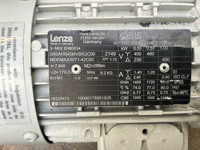 Lenze mdemaxx071-42c0c motorreductor (2x) - afbeelding 8 van  8