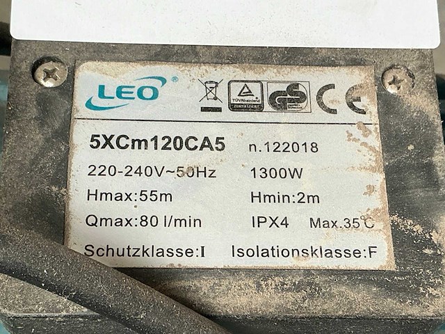 Leo 5xcm120ca5 beregeningspomp - afbeelding 3 van  3