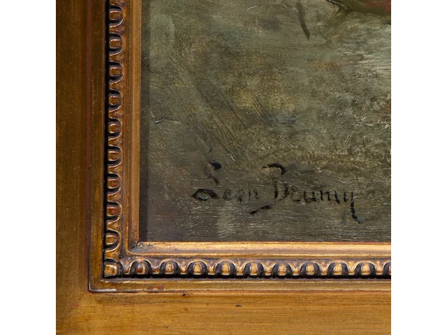 Léon de meuter brunin (1861-1949), marine, oil on canvas, 35.5 x 45.5 cm. (13.98 x 17.91 in.), frame: 51 x 62 cm. (20.07 x 24.41 in.) - afbeelding 4 van  5
