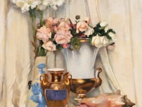 Léon frédéric (1856-1940), flower still life, 1913, oil on canvas 85 x 65 cm. (33.46 x 25.58 in.), frame: 105 x 85 cm. (41.34 x 33.46 in.)