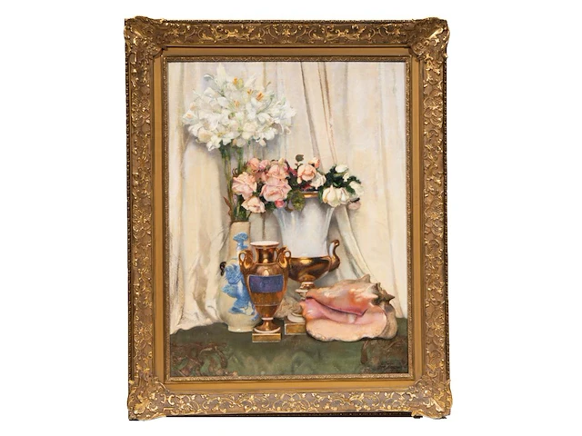 Léon frédéric (1856-1940), flower still life, 1913, oil on canvas 85 x 65 cm. (33.46 x 25.58 in.), frame: 105 x 85 cm. (41.34 x 33.46 in.) - afbeelding 2 van  6
