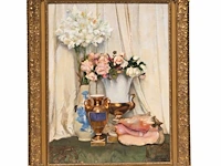 Léon frédéric (1856-1940), flower still life, 1913, oil on canvas 85 x 65 cm. (33.46 x 25.58 in.), frame: 105 x 85 cm. (41.34 x 33.46 in.) - afbeelding 2 van  6