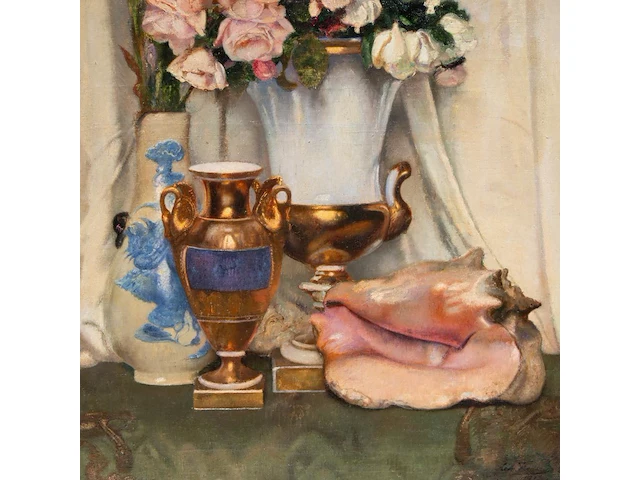 Léon frédéric (1856-1940), flower still life, 1913, oil on canvas 85 x 65 cm. (33.46 x 25.58 in.), frame: 105 x 85 cm. (41.34 x 33.46 in.) - afbeelding 5 van  6