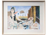 Léon spilliaert (1881-1946), 'poupées devant une ferme blanche', 1933, pencil, watercolour and gouache on paper 49.6 x 66.7 cm. (19.53 x 26.26 in.), frame: 71.5 x 89 cm. (28.14 x 35.03 in.) - afbeelding 2 van  7