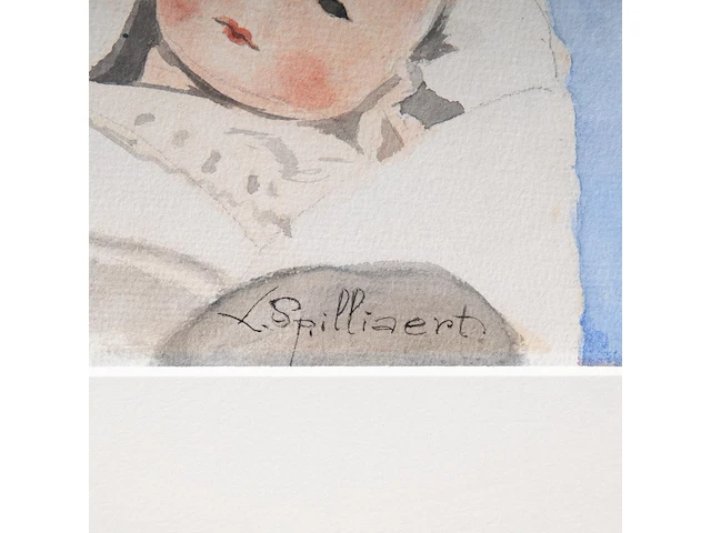 Léon spilliaert (1881-1946), 'poupées devant une ferme blanche', 1933, pencil, watercolour and gouache on paper 49.6 x 66.7 cm. (19.53 x 26.26 in.), frame: 71.5 x 89 cm. (28.14 x 35.03 in.) - afbeelding 5 van  7