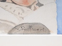 Léon spilliaert (1881-1946), 'poupées devant une ferme blanche', 1933, pencil, watercolour and gouache on paper 49.6 x 66.7 cm. (19.53 x 26.26 in.), frame: 71.5 x 89 cm. (28.14 x 35.03 in.) - afbeelding 5 van  7
