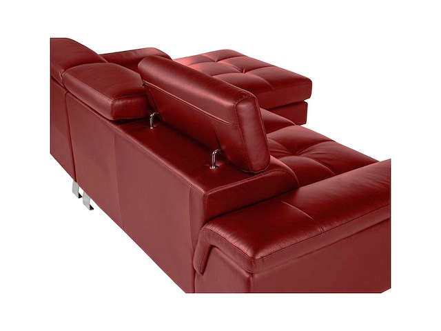 Leren hoekbank - rood - rechthoek - afbeelding 4 van  7