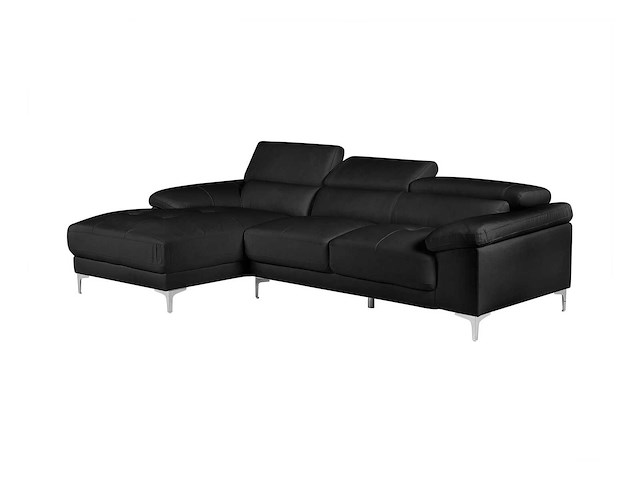 Leren hoekbank - zwart - linker hoek - afbeelding 4 van  9
