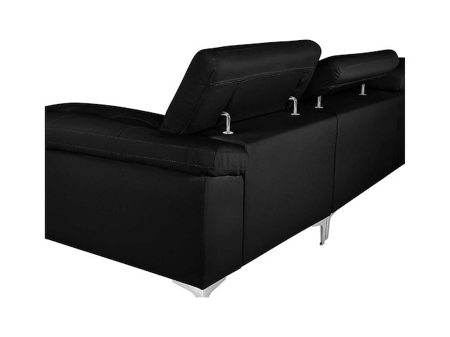 Leren hoekbank - zwart - linker hoek - afbeelding 5 van  9