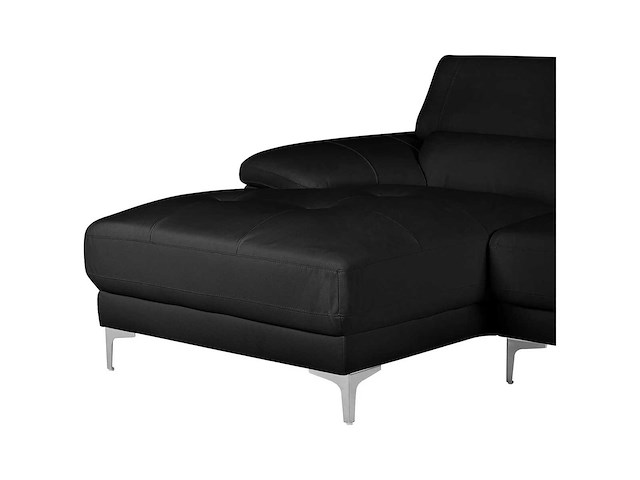 Leren hoekbank - zwart - linker hoek - afbeelding 7 van  9