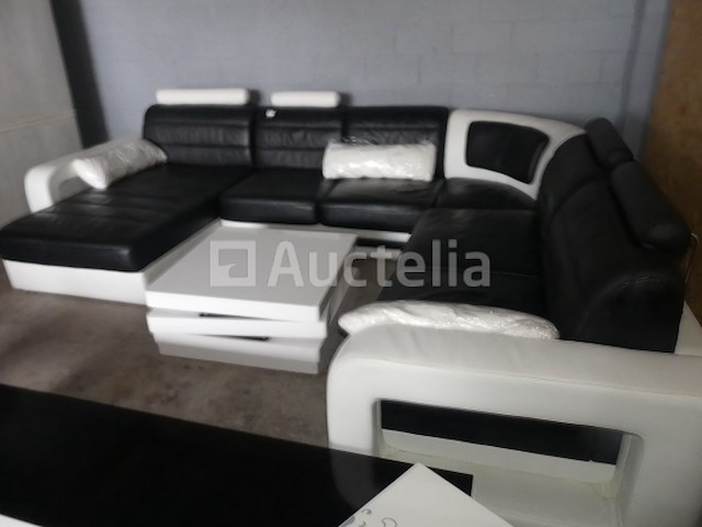 Leren hoeklounge met tafels - afbeelding 5 van  6