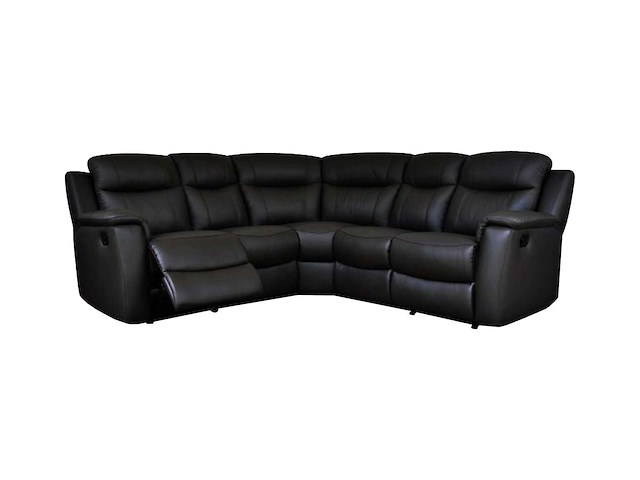 Leren relax hoekbank - zwart - afbeelding 2 van  6
