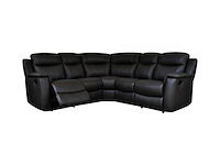Leren relax hoekbank - zwart - afbeelding 2 van  6