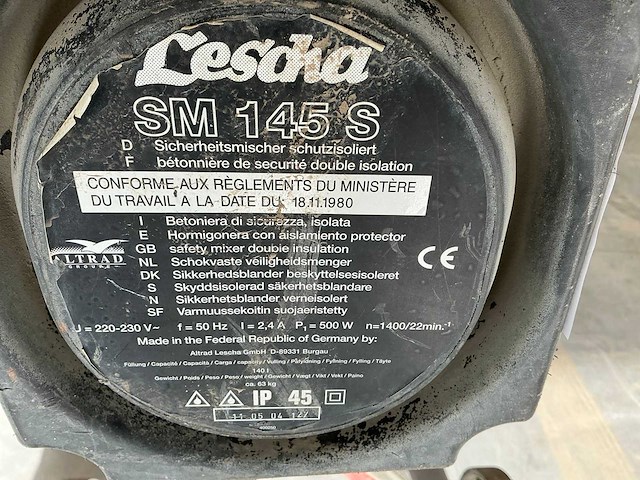 Lescha sm145s betonmolen - afbeelding 7 van  7
