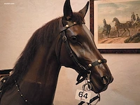 Levensgroot antiek display-paard met uitrusting - afbeelding 2 van  3