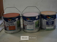 Levis muurverf 1x2,5l pompoenoranje, 1x2,5l zachtroze,1x2,5lnazomer