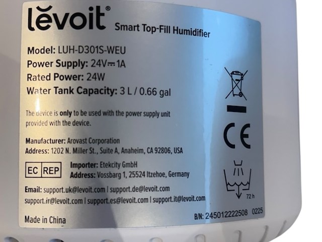 Levoit luchtbevochtiger - afbeelding 4 van  6