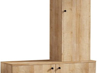 Lex kapstok | 100% melamine | eiken, zwart - afbeelding 3 van  4
